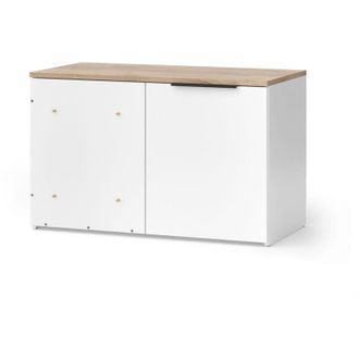 Vicco C&oacute;moda Esquinera Wido, Blanco/sonoma, 80 X 50 Cm Con Puerta