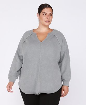 BLACK TAPE Plus Size Cotton Raglan Sleeve Top