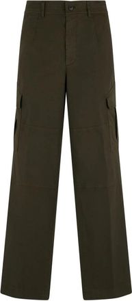 Dries Van Noten High-waisted Cargo Pants - Heren - Wijde Broeken - Groen - L - Katoen - Broeken