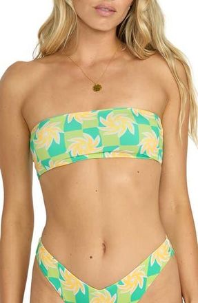 Billabong Trippin on Sun Tully Strapless Bikini Top in Green Multi at Nordstrom Rack, Size X-Small