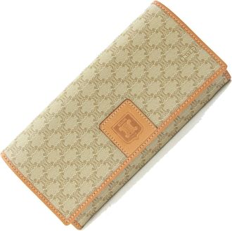 Celine Beige Pvc Leather Long Wallet (Bi-Fold) (Pre-Owned)