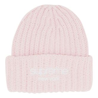 SUPREME Classic Logo Chunky Ribbed Beanie Light Pink FW24BN65-LIGHT-PINK