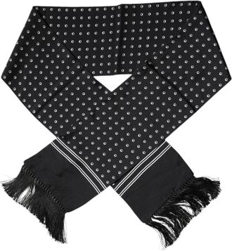 Dolce & Gabbana Polka-Dotted Silk Scarf - Black