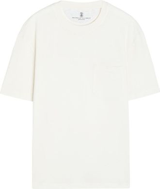 Brunello Cucinelli Linen and Cotton-blend T-shirt - Off White - XL