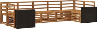 vidaXL Conjunto De Sof&aacute;s De Exterior 7 Uds. Natural Vidaxl