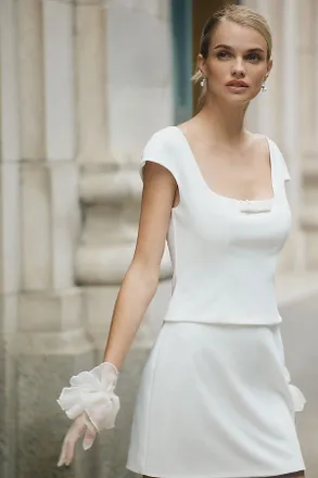 Mare Mare Cap-Sleeve Top & Mini Skirt Set