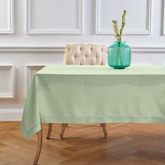 Solino Home Linen Tablecloth for Dining Table, Holiday and Everyday Table Decor - Classic Hemstitch in Light Green at Nordstrom, Size X-Small