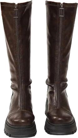 Generic Womens Large Size Knee High Boots Platform High Heel Tassel Long Boots