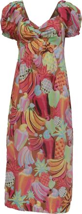 Farm Rio Farm Rio Fruit Salad Midi Dress in Multicolor Cotton