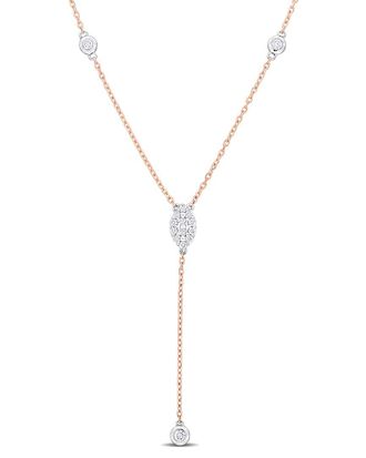 Rina Limor 14K Two-Tone 0.36 Ct. Tw. Diamond Lariat Necklace
