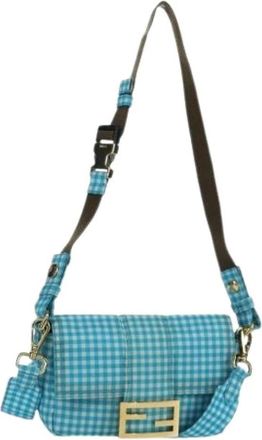 Fendi Pre-owned Shoulder Bags, female, Blue, Size: ONE SIZE Pre-owned Vintage Nylon Shoulder Bag