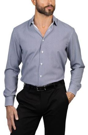 Eddie Bauer Trim Fit Check Dress Shirt in White/black/grey at Nordstrom Rack, Size 14 - 32/33