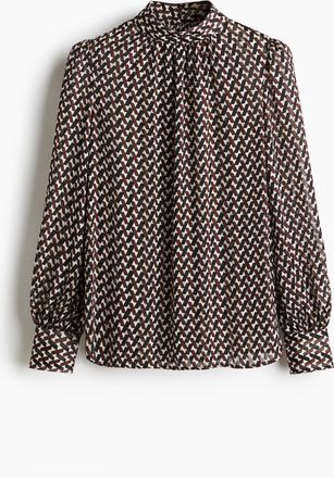 H&M Bluse mit Stehkragen - Brown
