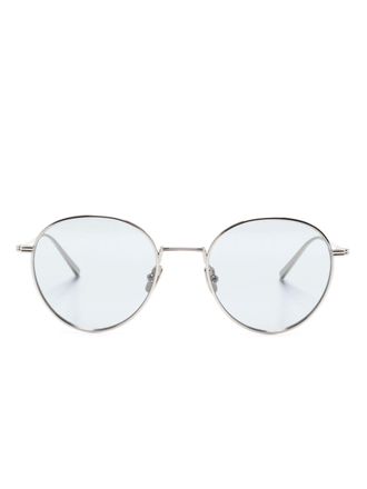 Toteme logo-engraved round-frame sunglasses - Silver