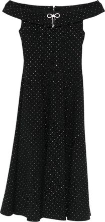 Nissa Abito midi con spalle scoperte e decorazione - Nero