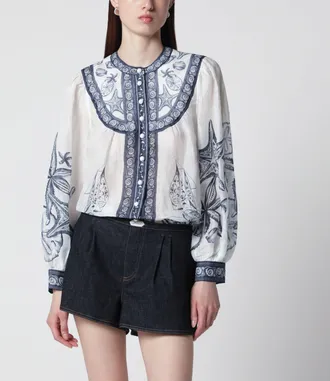 Farm Rio Coast Scarf long-sleeve blouse