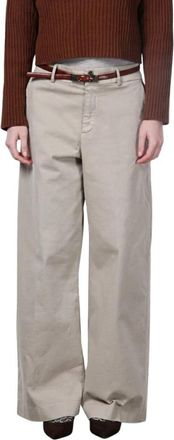 Mason's New York Wijde Chino Broek - Dames - Wijde Broeken - Grijs - L - Katoen - Broeken
