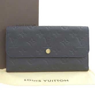 Louis Vuitton Infini Navy Monogram Empreinte Long Wallet (Tri-Fold) (Pre-Owned)