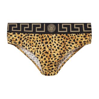 Versace Bottoms, female, Yellow, Size: L Greca Briefs
