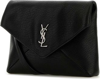 Saint Laurent Mens Cassandra Clutch Black Lamb Leather