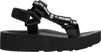 Love Moschino Verstelbare sandaal met bandjes - Dames - Sandalen - Zwart - 38 EU - Leer - Schoenen