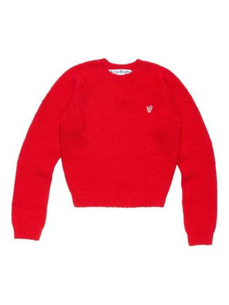 Acne Studios Trui met raglan mouwen en geborduurd hart - Rood