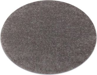 RugsX Alfombra Buenos Circulo 6646 Shaggy Liso, De Un Solo Color Gris Grey Circulo 200 Cm