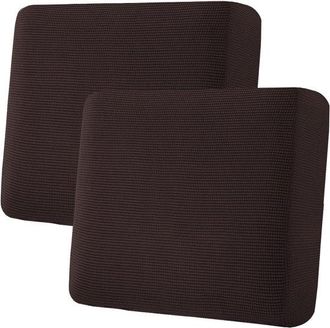 OEM Funda Muy El&aacute;stica Para Coj&iacute;n De Asiento Suelto (sarga Jacquard Gruesa, Marr&oacute;n Oscuro) - Juego De 2 (50 Cm X 45 Cm)