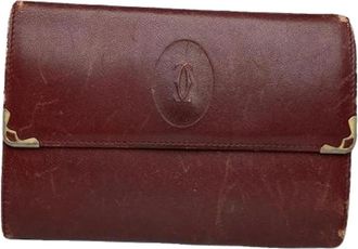 Cartier Pre-owned Vintage Leren Portemonnee - Dames - Vintage Accessoires - Rood - ONE Size - Leer - Vintage