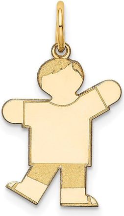 Diamond2Deal 14k Yellow Gold The Kids Small Boy with Haircut Engravable Kiss Charm Pendant