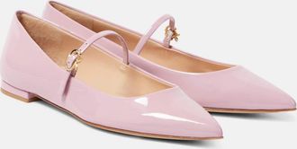 Gianvito Rossi Ribbon Jane 05 patent leather Mary Jane flats