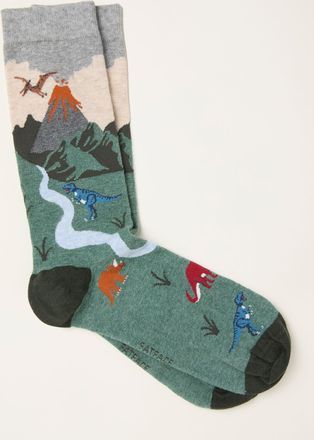 Fat Face FatFace Multi Colour Dinosaur Scene Socks