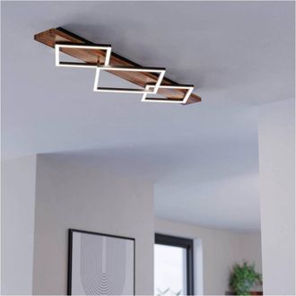 Loops Stylish Black & Brown Rustic LED Ceiling Light for Indoor Space