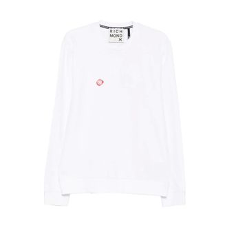 John Richmond Sweatshirts, male, White, Size: XL Ferdi Thanem Crew Neck Sweatshirt