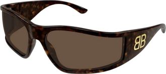 Balenciaga Shield Zonnebril - unisex - Zonnebrillen - Bruin - ONE Size - Nylon - Accessoires