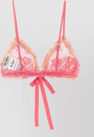 The Attico lace bra floral pattern sheer fabric