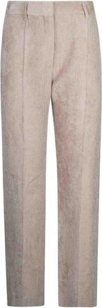 Brunello Cucinelli Womens Light Beige Velvet Trousers, Size 42