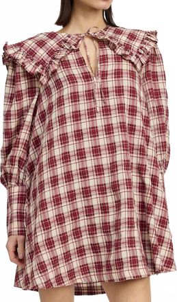En Saison Colebee Long Sleeve Mini Dress In Bordeaux