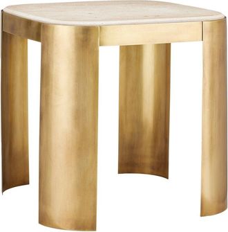 Currey & Company Sev Travertine Accent Table