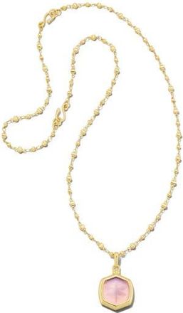 Kendra Scott Davie Intaglio Pendant Necklace in Gold Pink Opalite Dragonfly at Nordstrom Rack