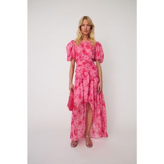 Cras Elaine Floral Maxi Dress in Pink Rosegarden at Nordstrom, Size 10