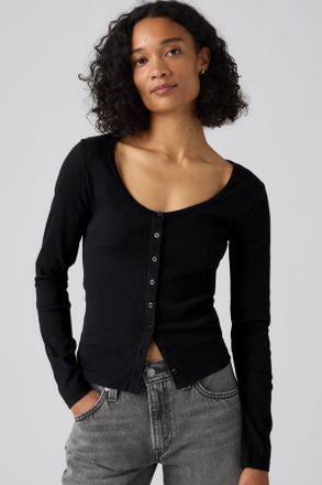 Levi's Austen Button Up Long Sleeve Top - Mujer - XL - Negro / Anthracite Night