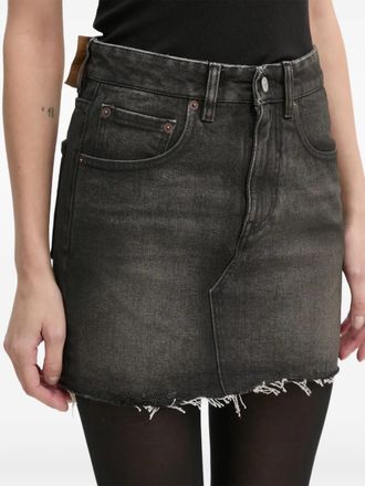 Maison Margiela frayed denim skirt - Grey