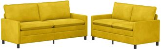 vidaXL Juego De Sof&aacute; 2 Uds. Amarillo Terciopelo Vidaxl