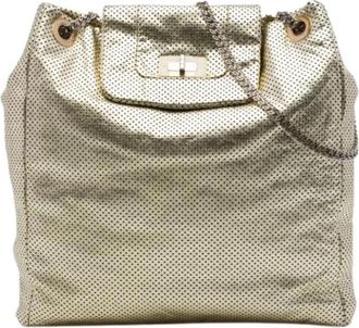 Chanel Pre-owned Perforated Leather Tote - Dames - Vintage Schoudertas - Geel - ONE Size - Leer - Vintage