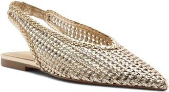 Arezzo Eva Slingback Pointed Toe Flat in Platino at Nordstrom, Size 9.5