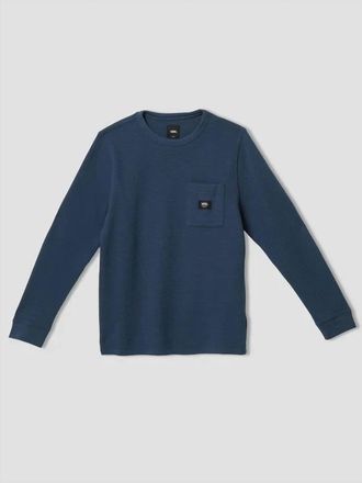 Vans Mens Pocket Long Sleeve Thermal Shirt In Dress Blues