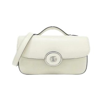 Gucci Pre-owned Mini Bags, female, White, Size: ONE SIZE Pre-owned Petite GG Leather Shoulder Bag