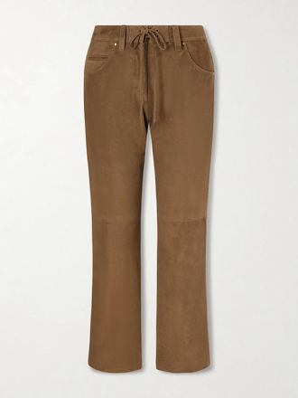 Isabel Marant Pantaloni Slim-fit In Camoscio Camilany - Verde
