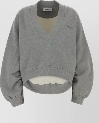 The Attico loose fit cotton sweatshirt v neckline